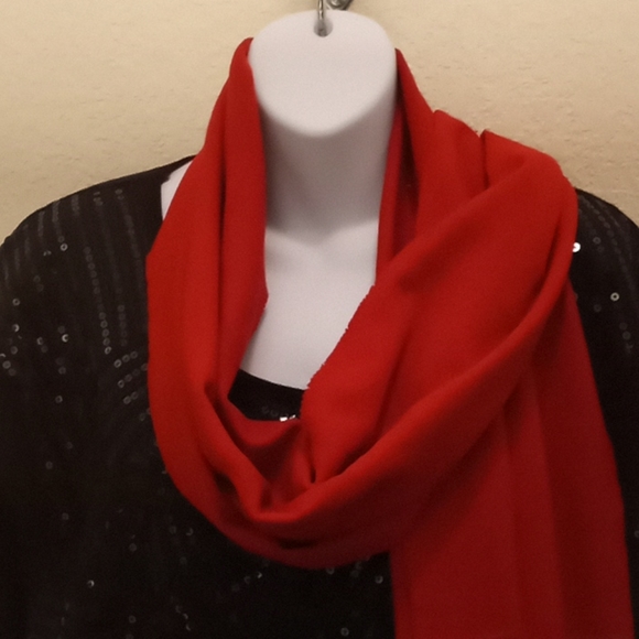 Red Pashmina Cashmere Feel Winter Scarf - Picture 4 of 15
